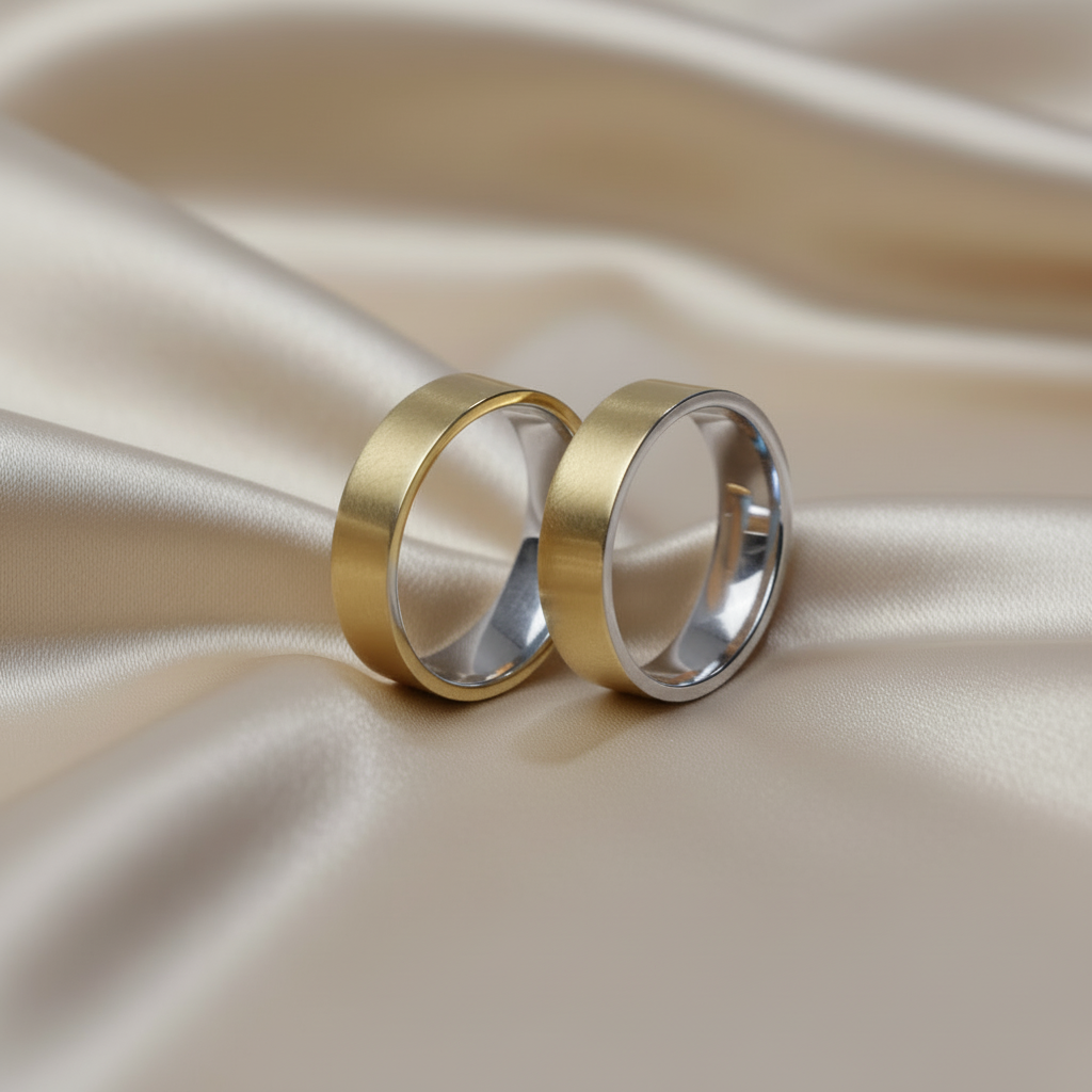 Ambos anillos con interior oro blanco