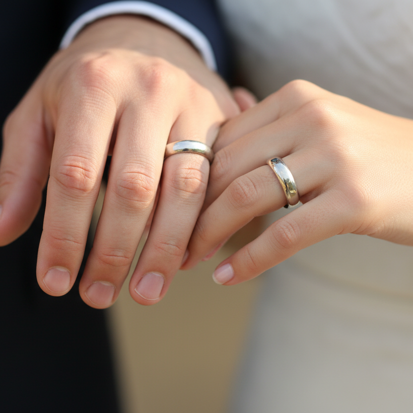 Amor y unión con anillos oro blanco
