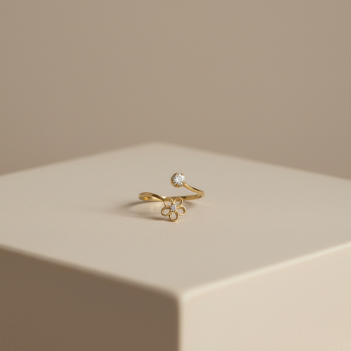 Anillo ajustable con flor