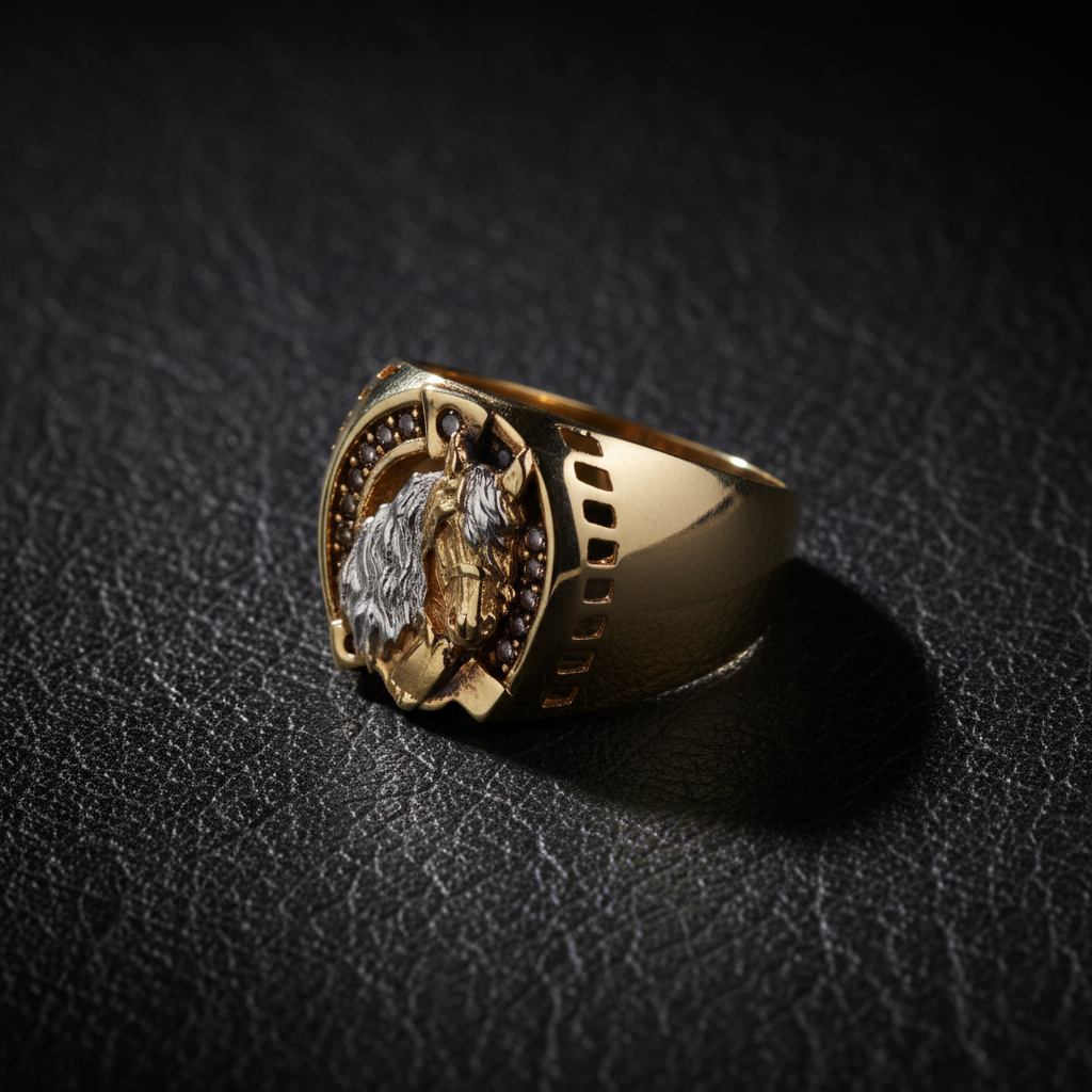 Anillo caballo cuero mate