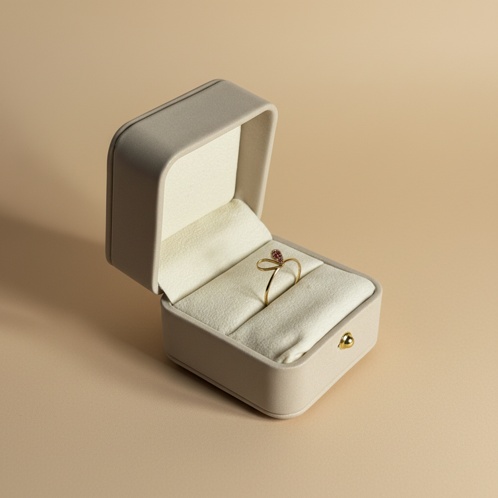 Anillo con mariposa minimalista