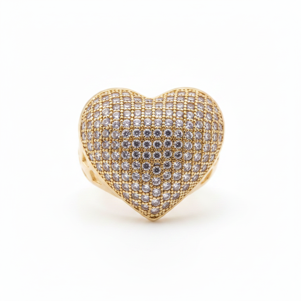Anillo corazón ángulo superior