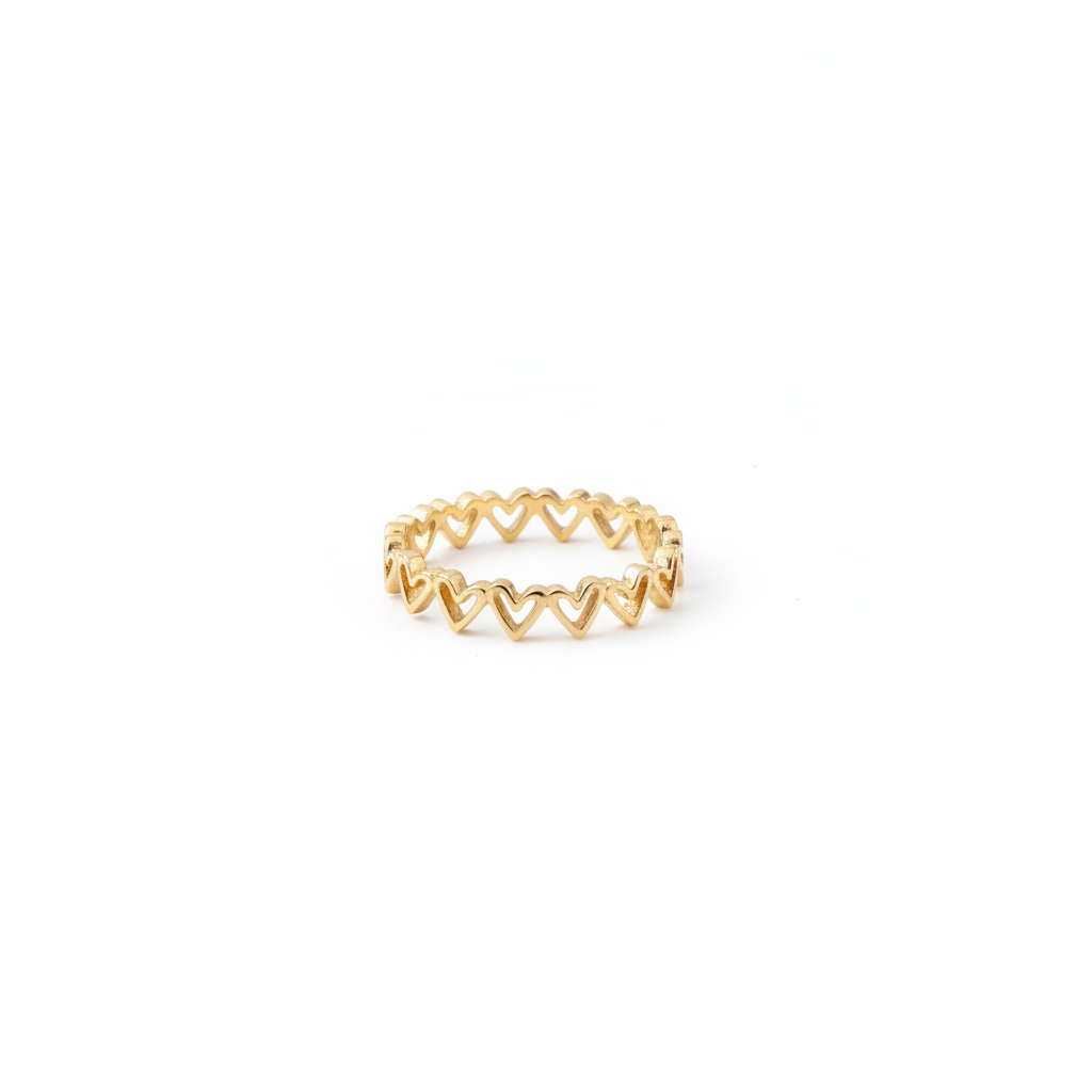 Anillo corazones fondo blanco