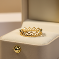 Anillo Corona Corazones Calado - Formato cuadrado tonos cálidos