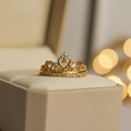 Anillo Corona Corazones - Sin destellos
