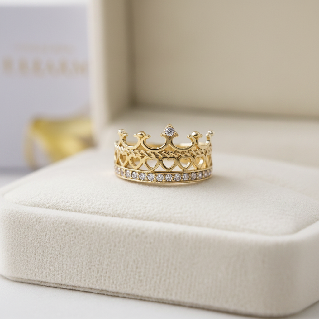 Anillo corona oro