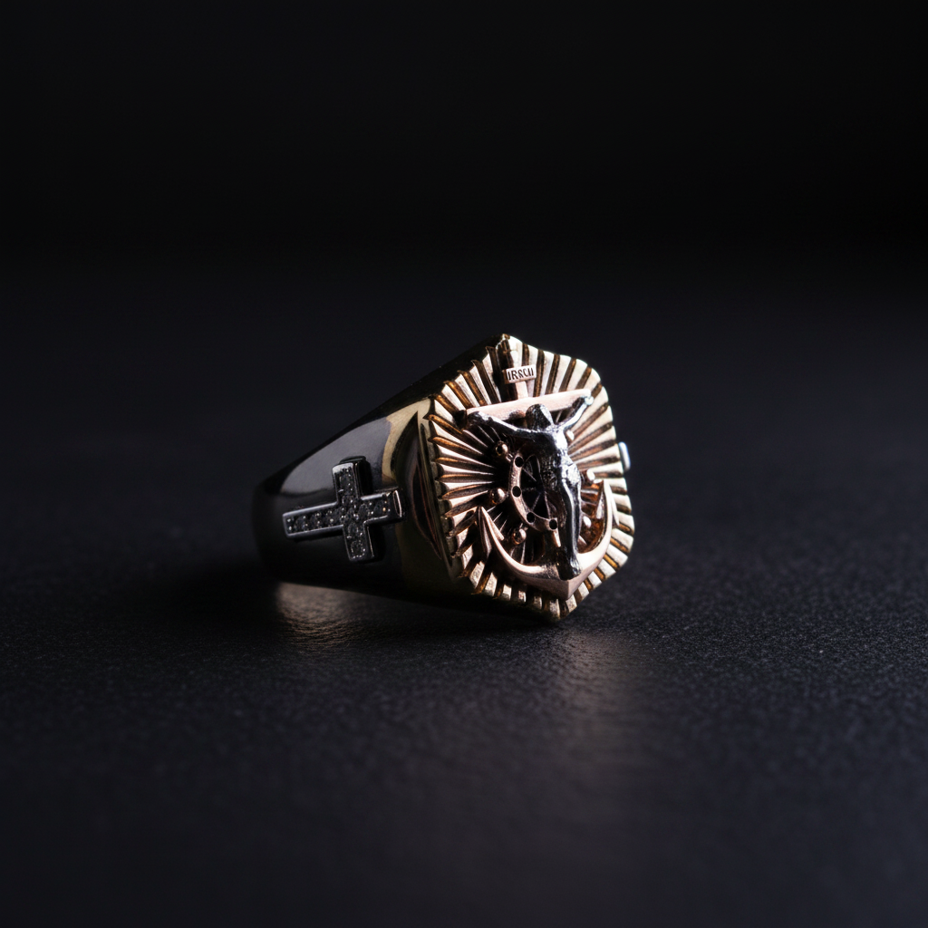 Anillo Cristo crucifijo editorial