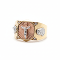 Anillo Cristo leones fondo blanco