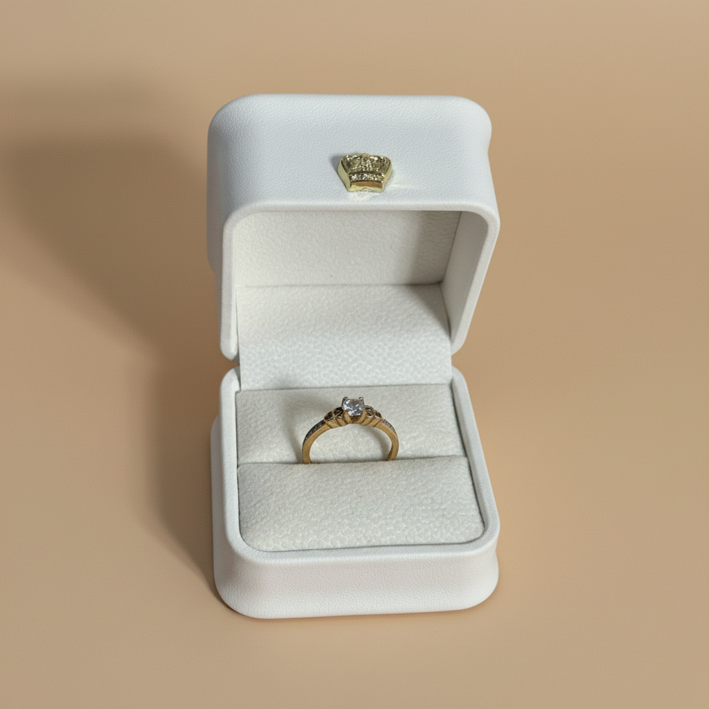 Anillo de compromiso oro con diamante - Joyería Miriam