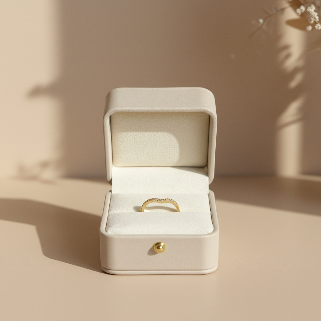 Anillo delicado en caja