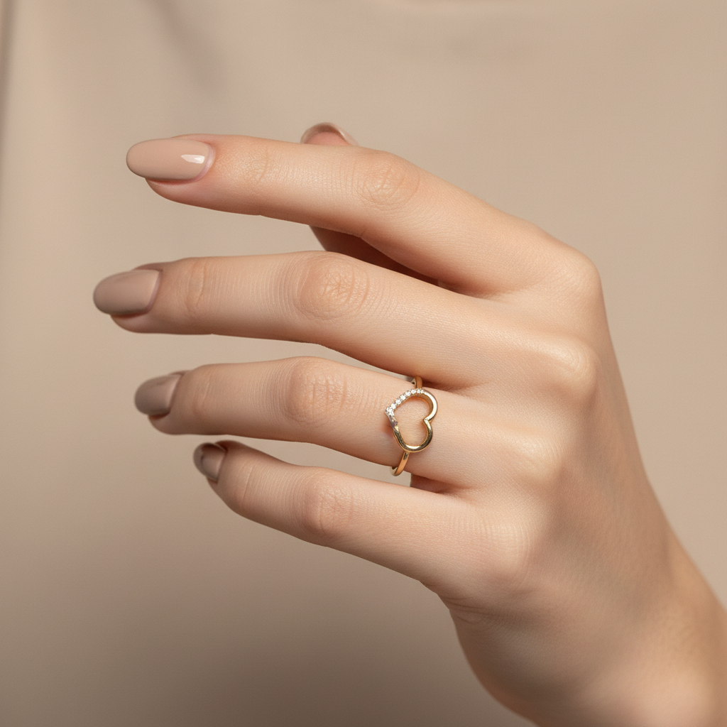 Anillo delicado en mano