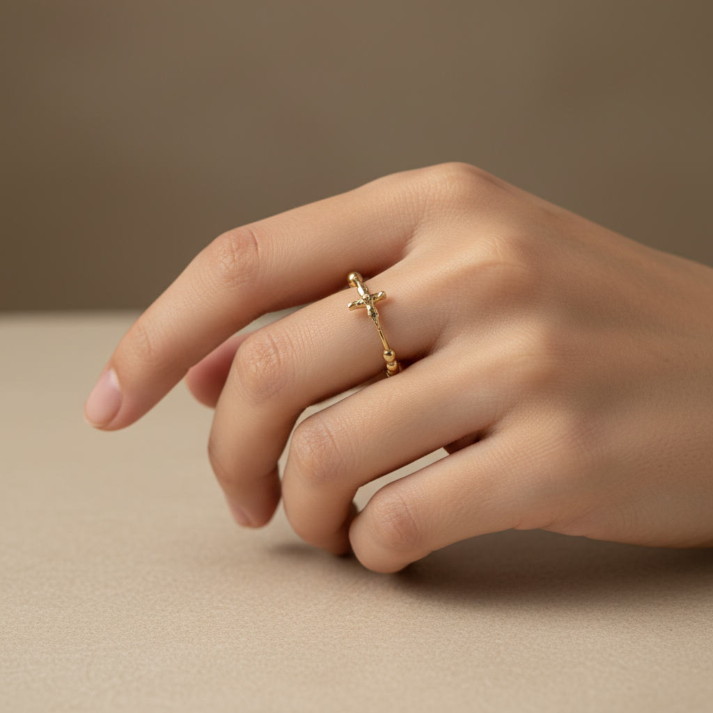 Anillo denario en oro
