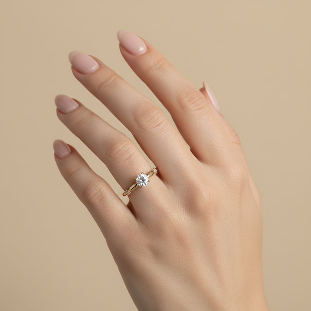 Anillo en mano delicada