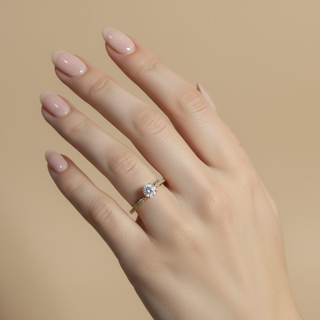 Anillo en mano delicada