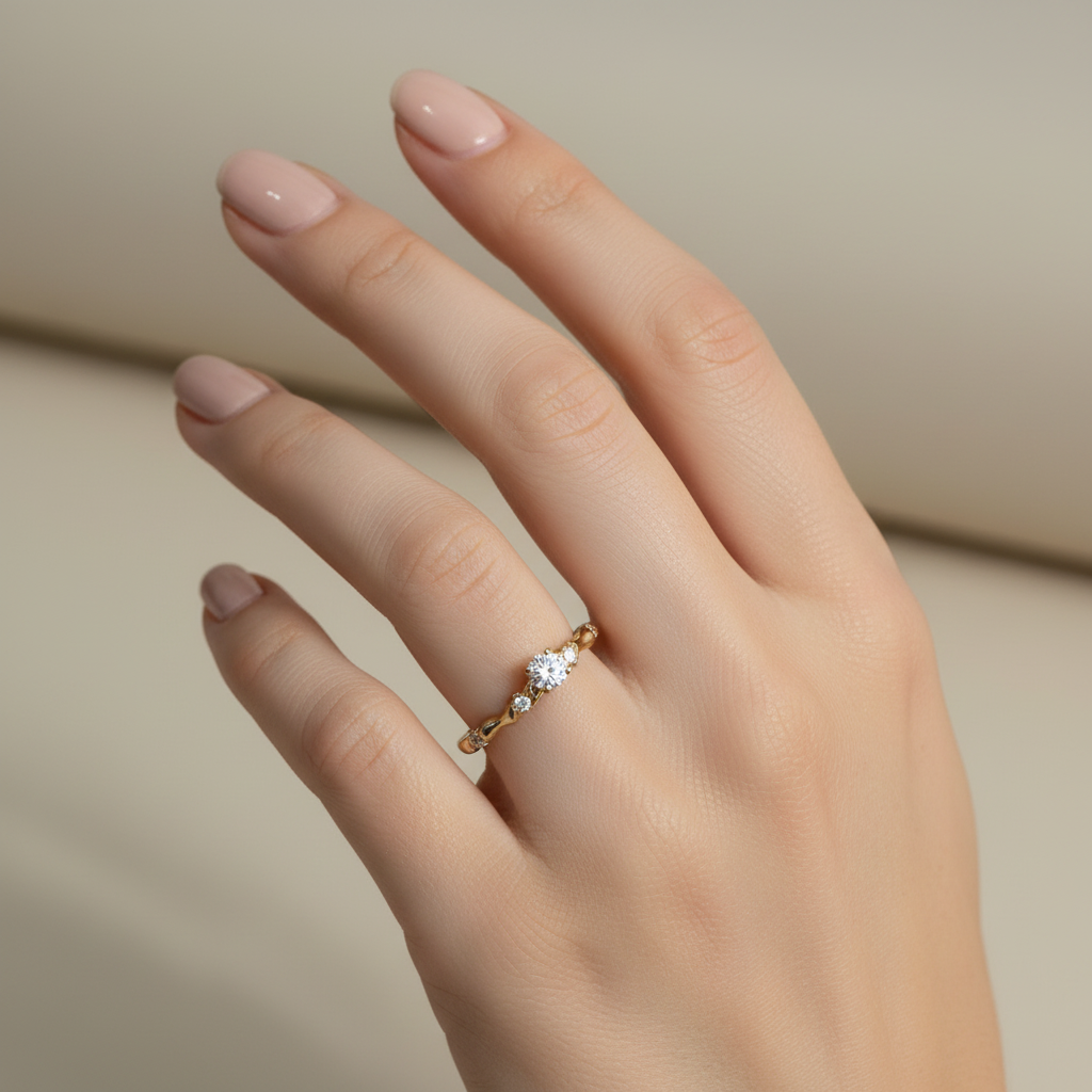 Anillo en mano delicada