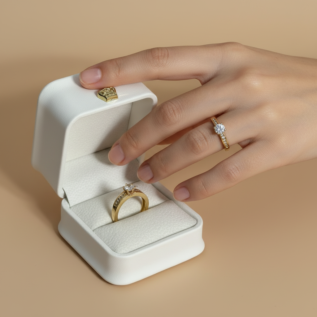 Anillo en mano delicada