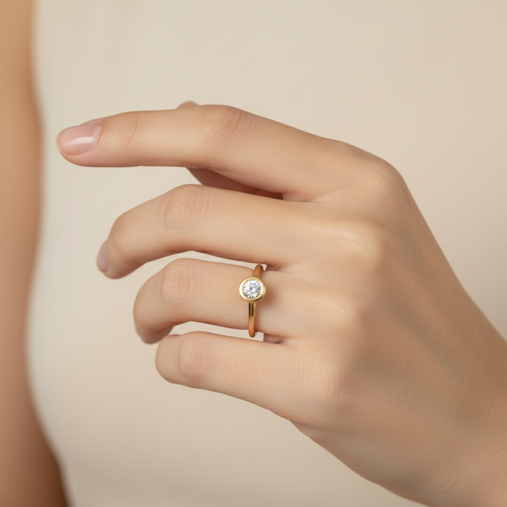 Anillo en mano delicada