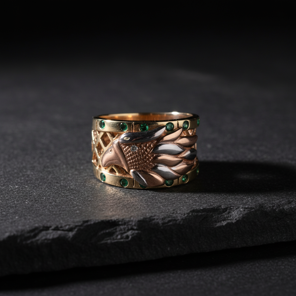 Anillo fénix esmeraldas editorial