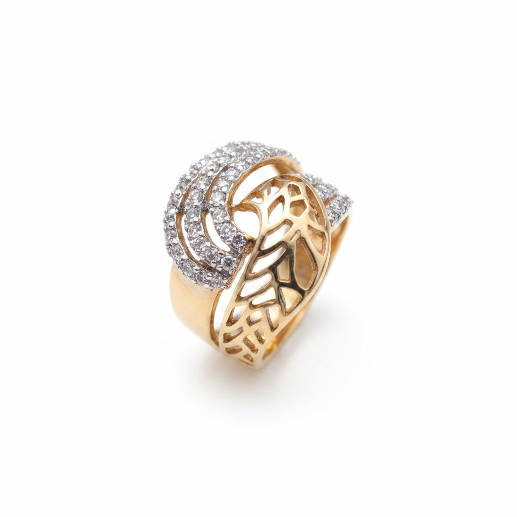 Anillo filigrana bicolor fondo blanco