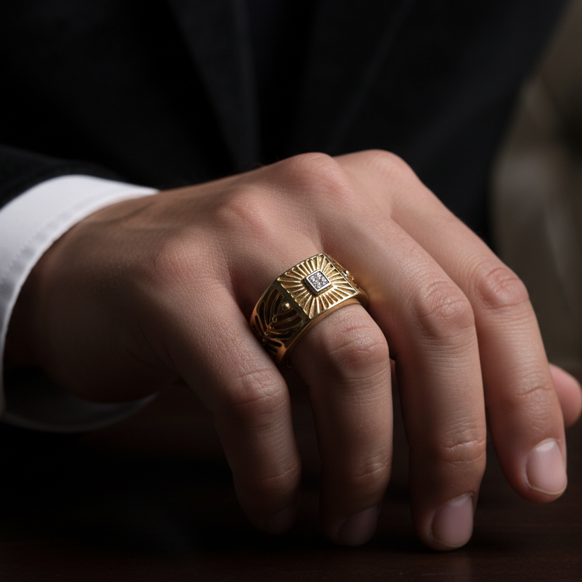 Anillo filigrana en mano