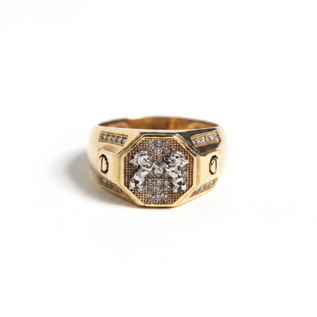 Anillo leones fondo blanco
