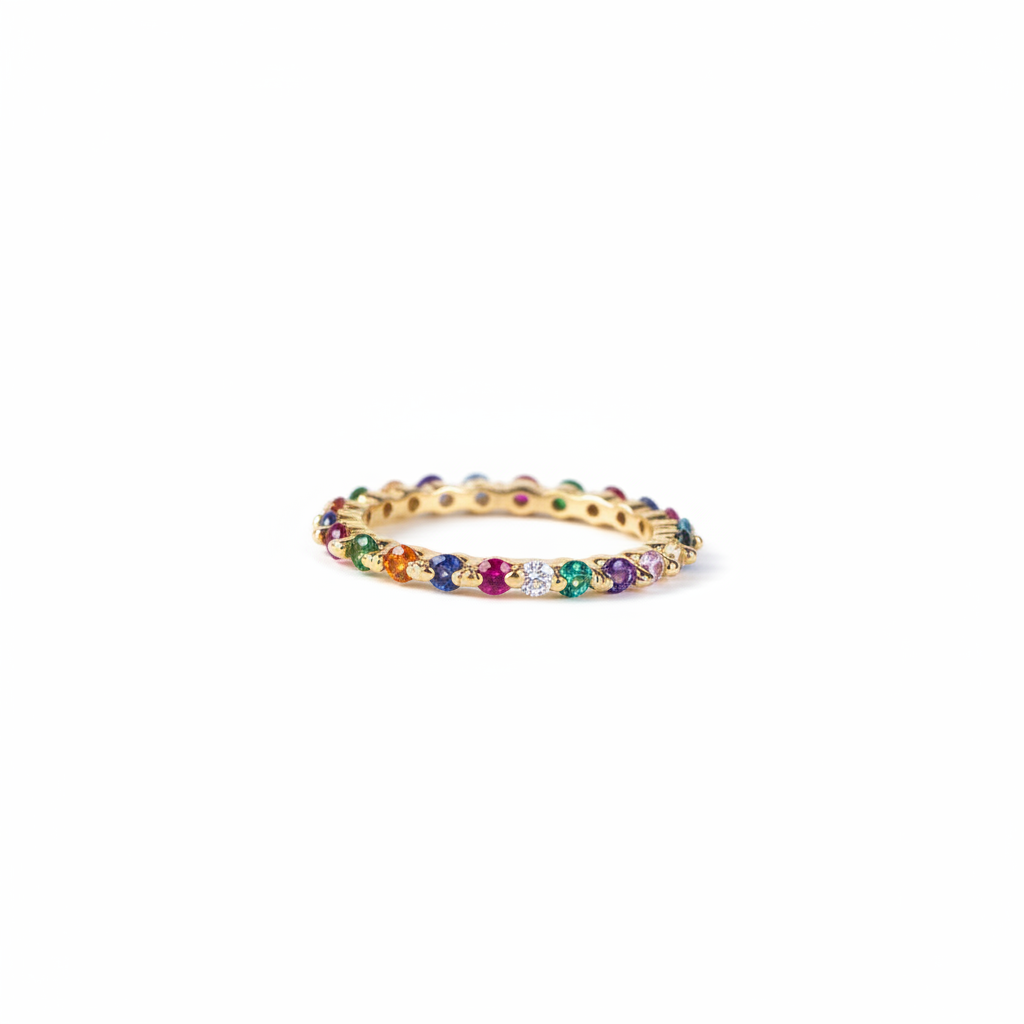 Anillo multicolor fondo blanco