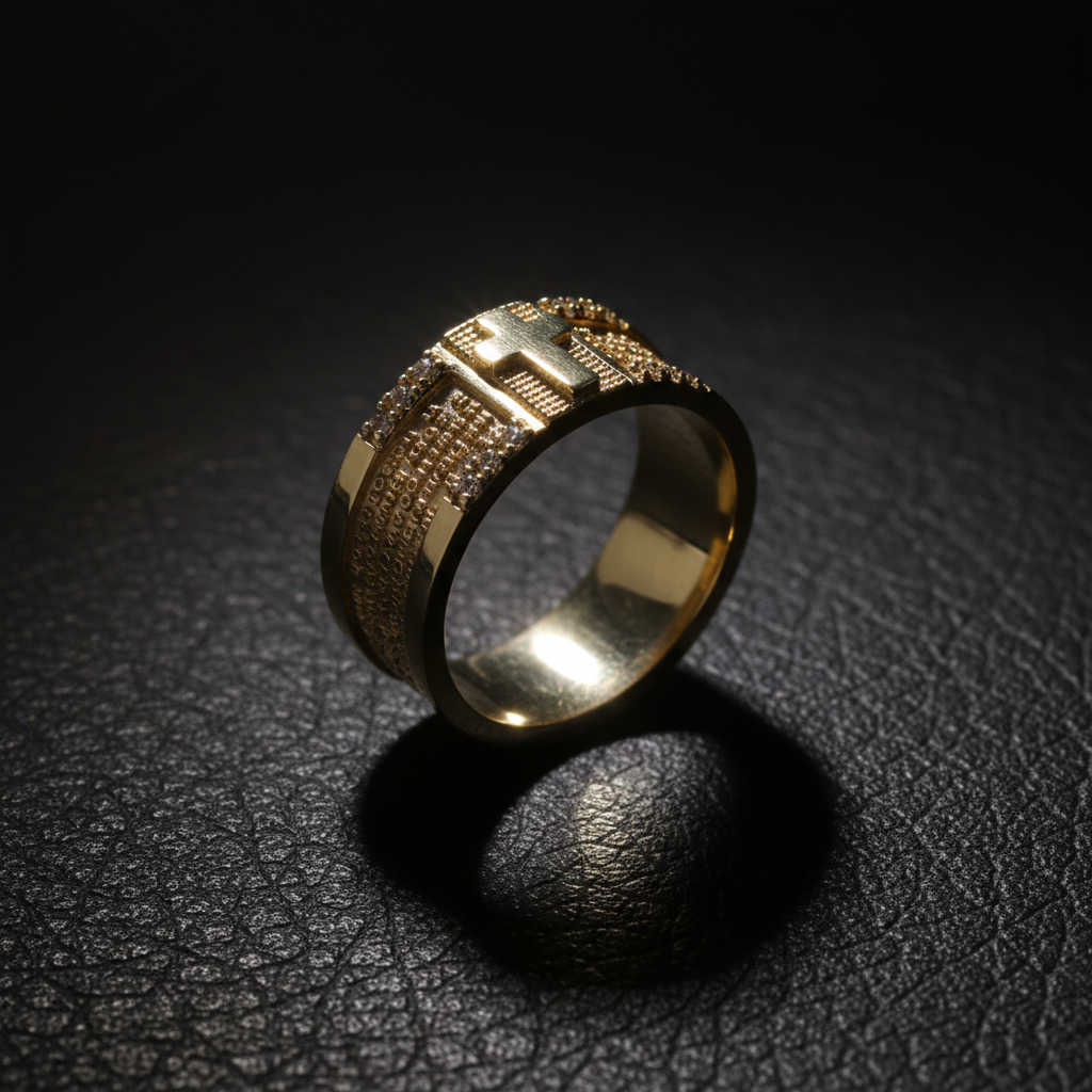 Anillo oración cuero mate