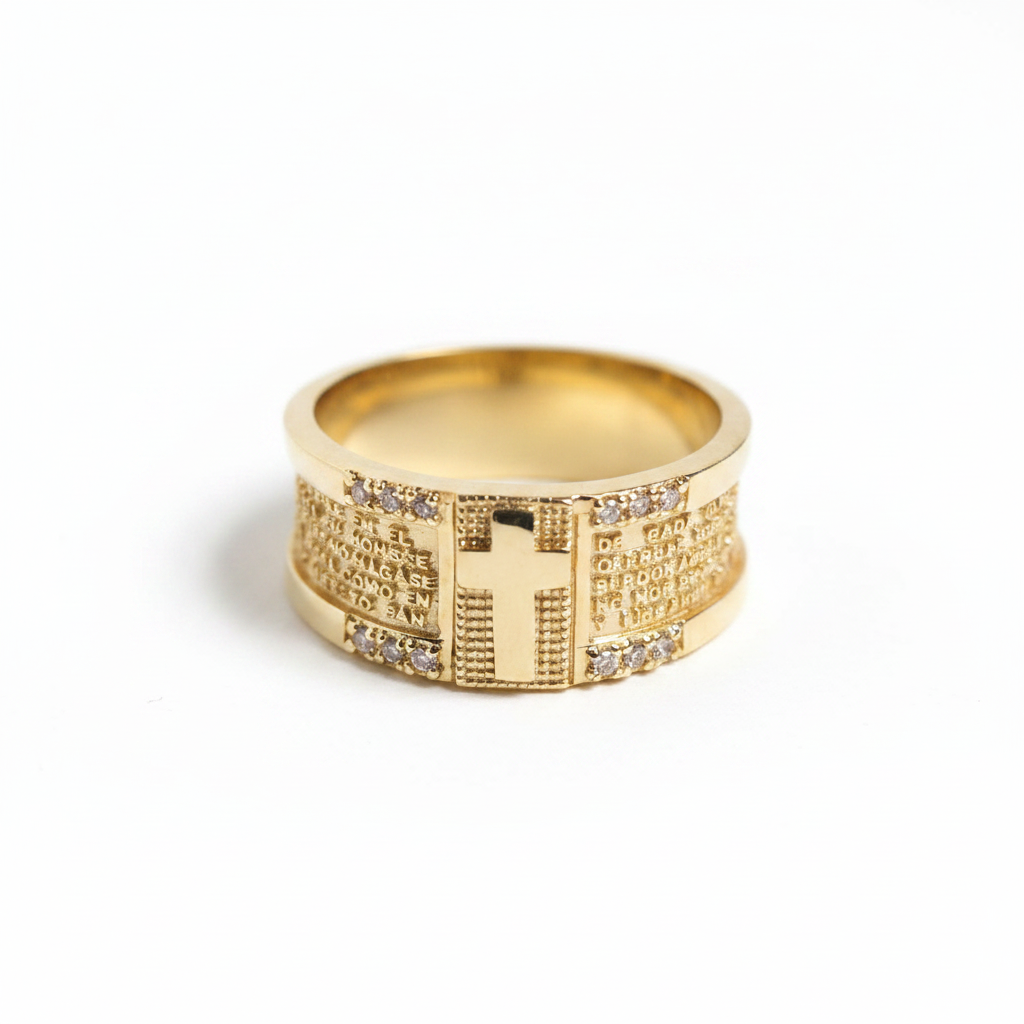Anillo oración fondo blanco