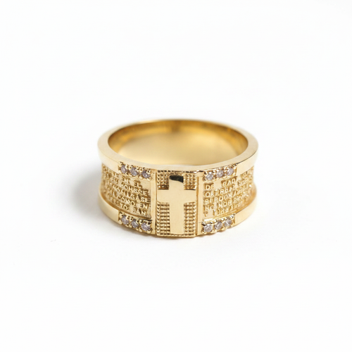 Anillo oración fondo blanco