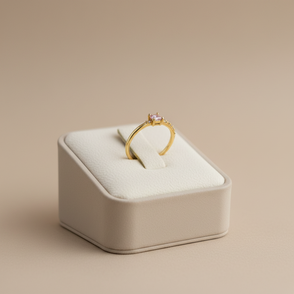 Anillo original en exhibidor