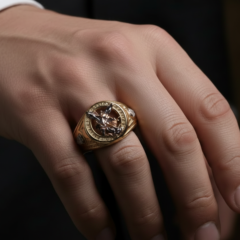 Anillo San Miguel ajustado al dedo