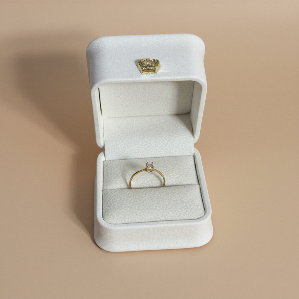 Anillo solitario oro - Joyería Miriam