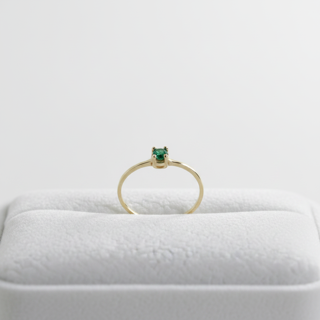 Anillo solitario verde - producto