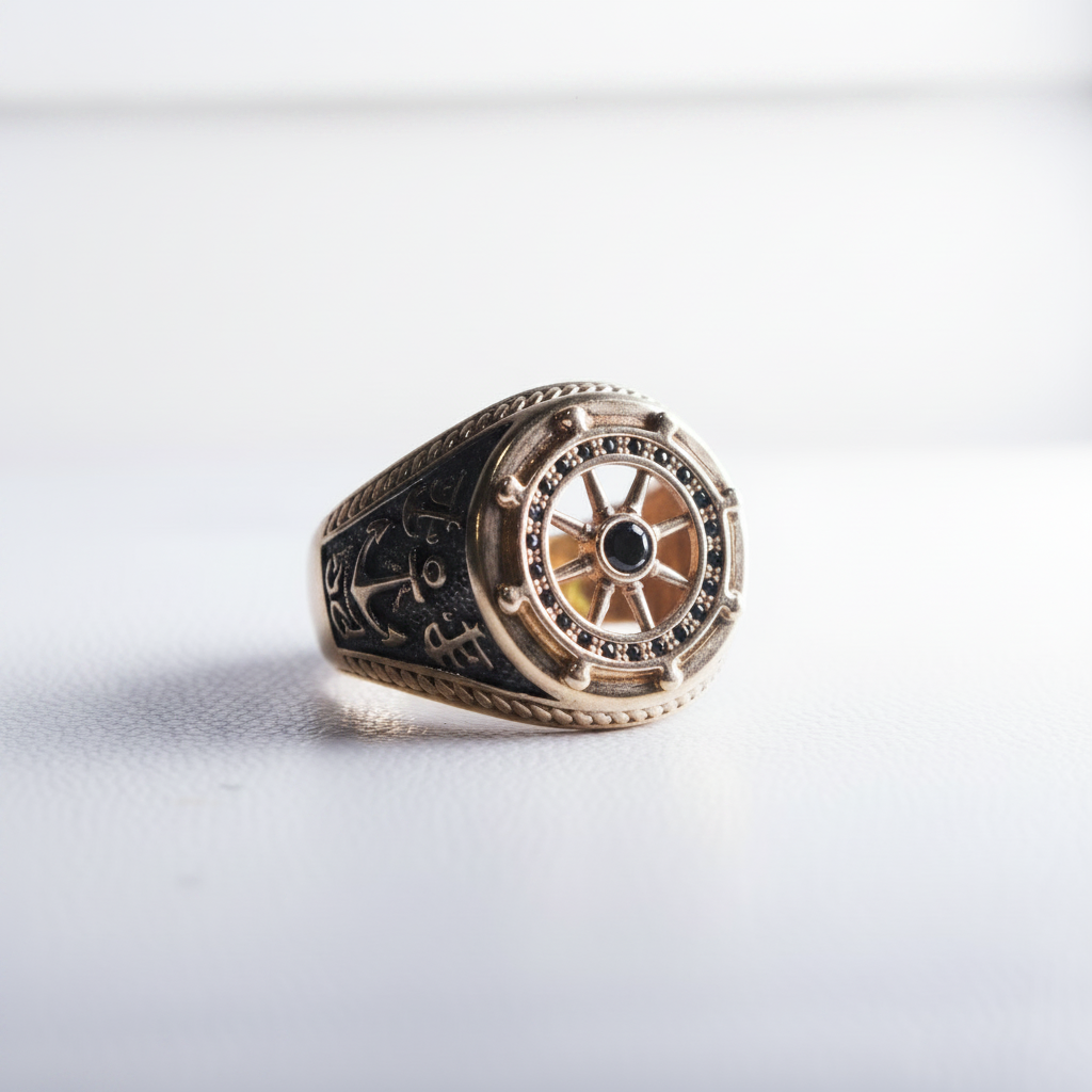 Anillo timón fondo blanco limpio
