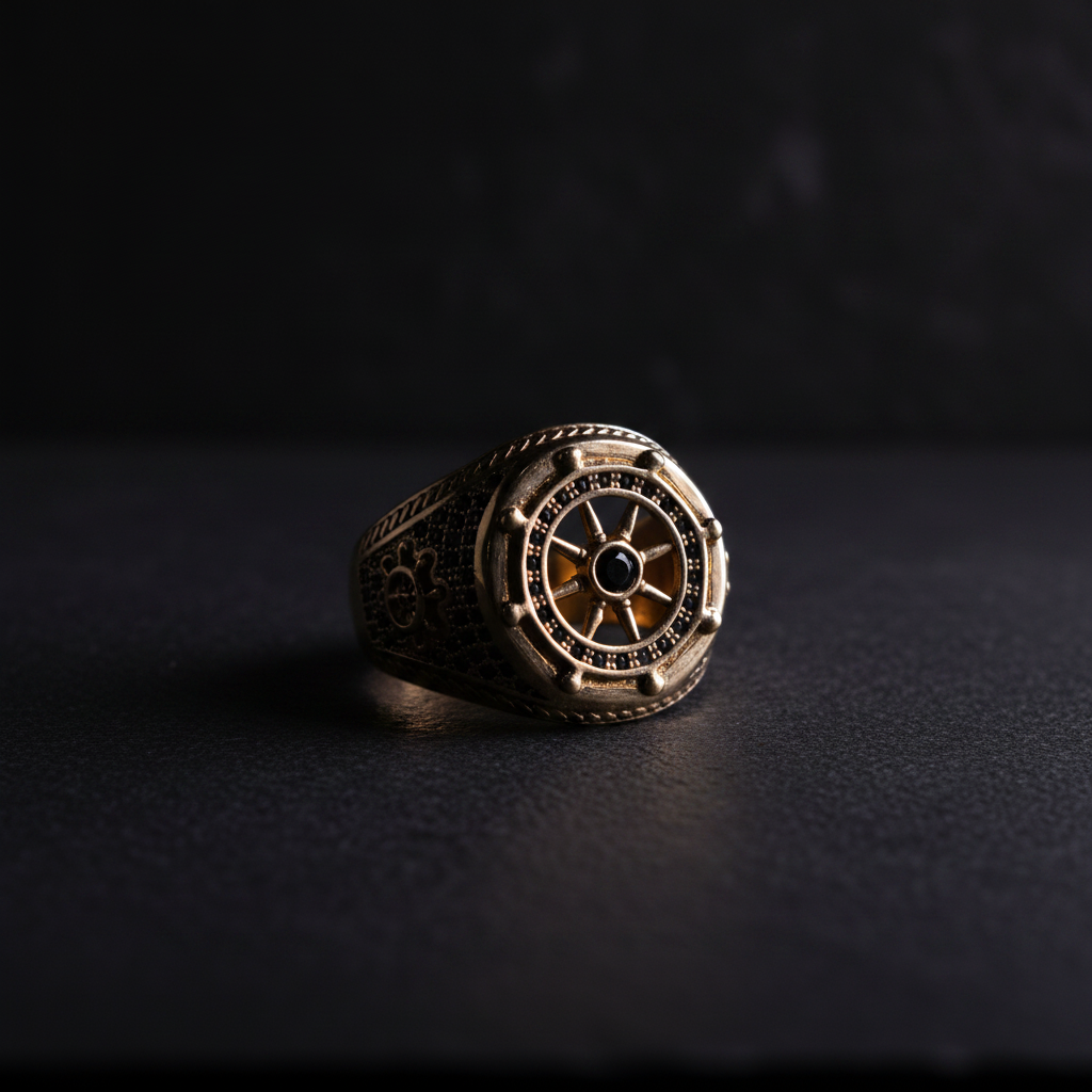 Anillo timón náutico editorial