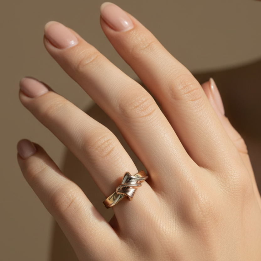 Anillo tres oros en mano