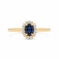 Anillo Zafiro Azul Halo Diamantes – Product Shot