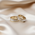 Anillos bicolor sobre seda