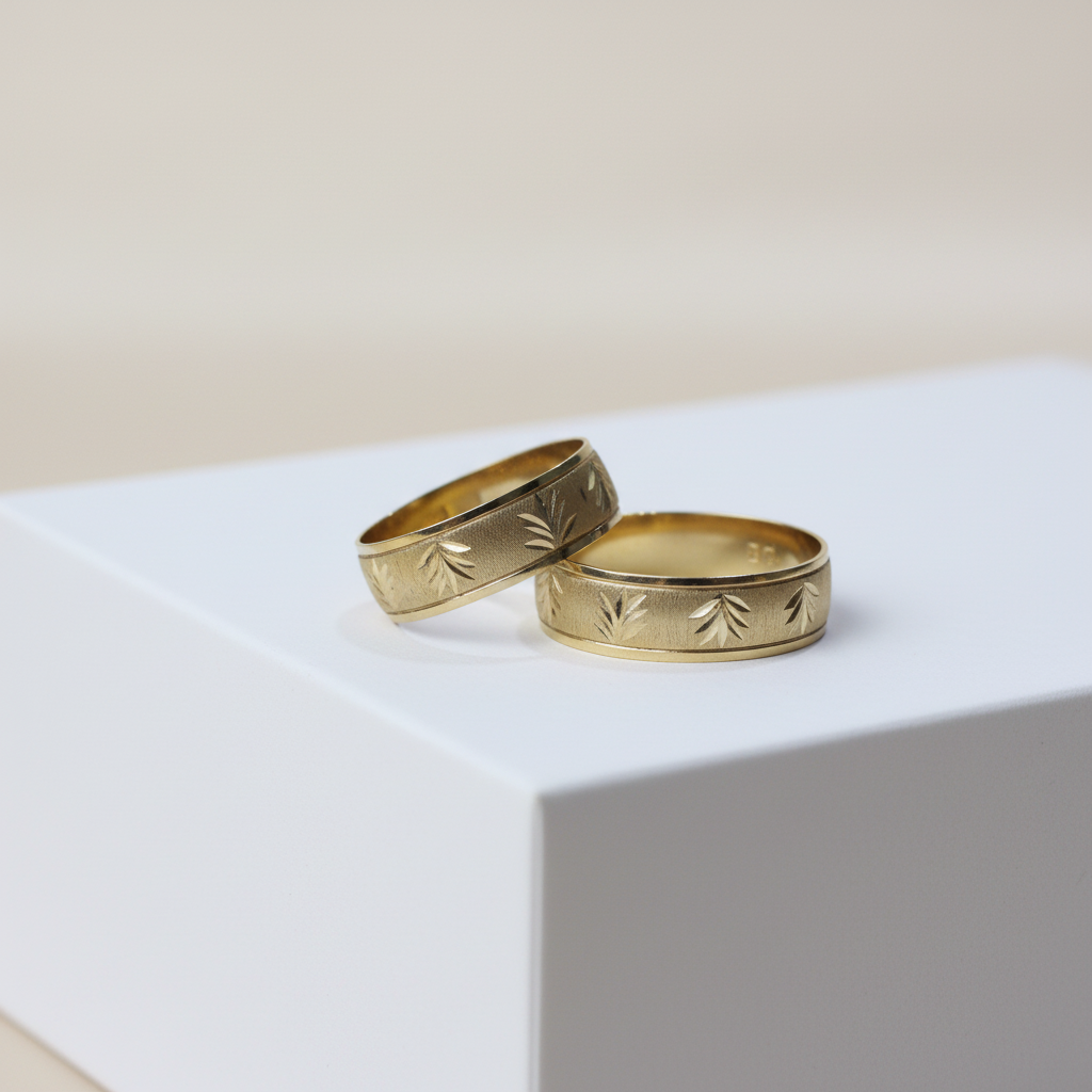 Anillos con diseño de hojas luxury