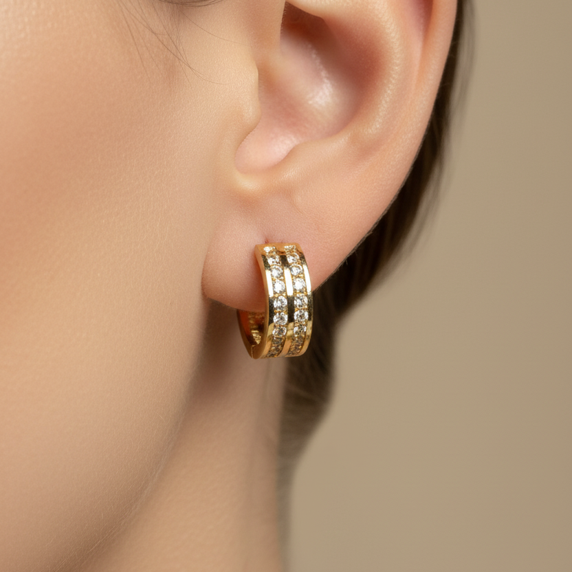 Arete de oro con cristales - Diseño fiel al original
