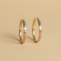 Aretes argolla ovalados tricolor - fondo plano