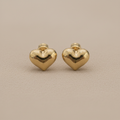 Aretes corazón abombado de frente