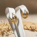 Aretes de aro 18k - iluminación premium
