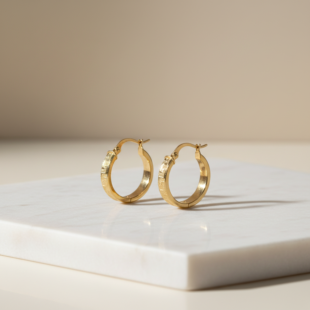 Aretes de aro con textura - catálogo