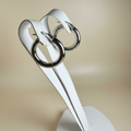 Aretes de aro gruesos en oro blanco - presentación de lujo