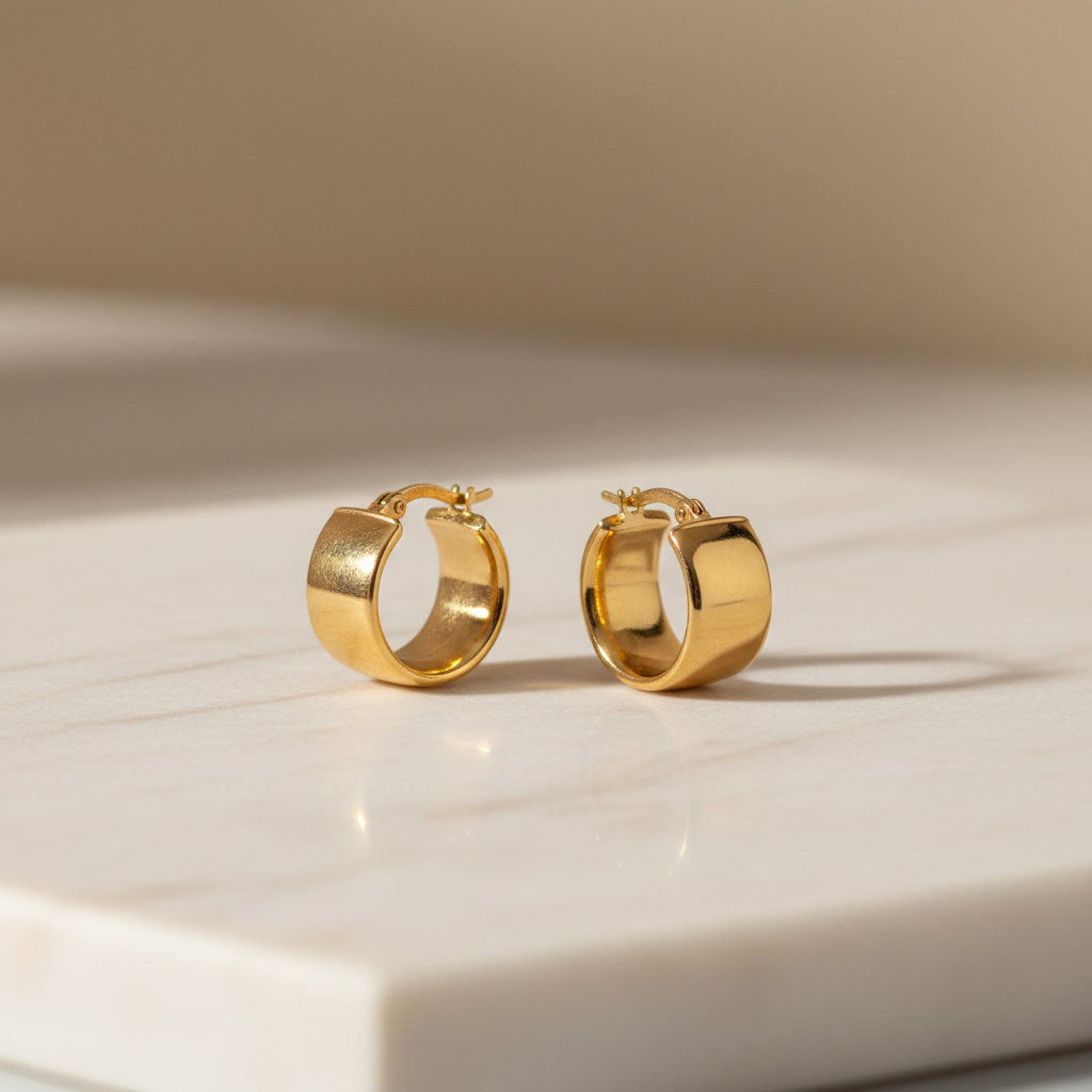 Aretes de aro gruesos en oro - catálogo