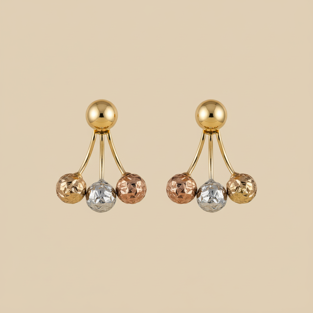 Aretes de oro 18K diseño original catálogo