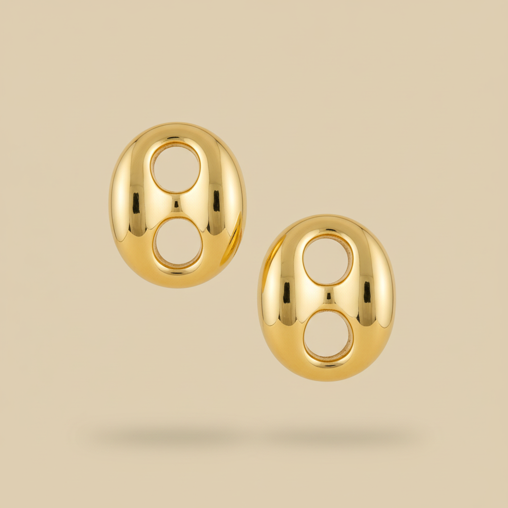 Aretes de oro 18K ovalados producto