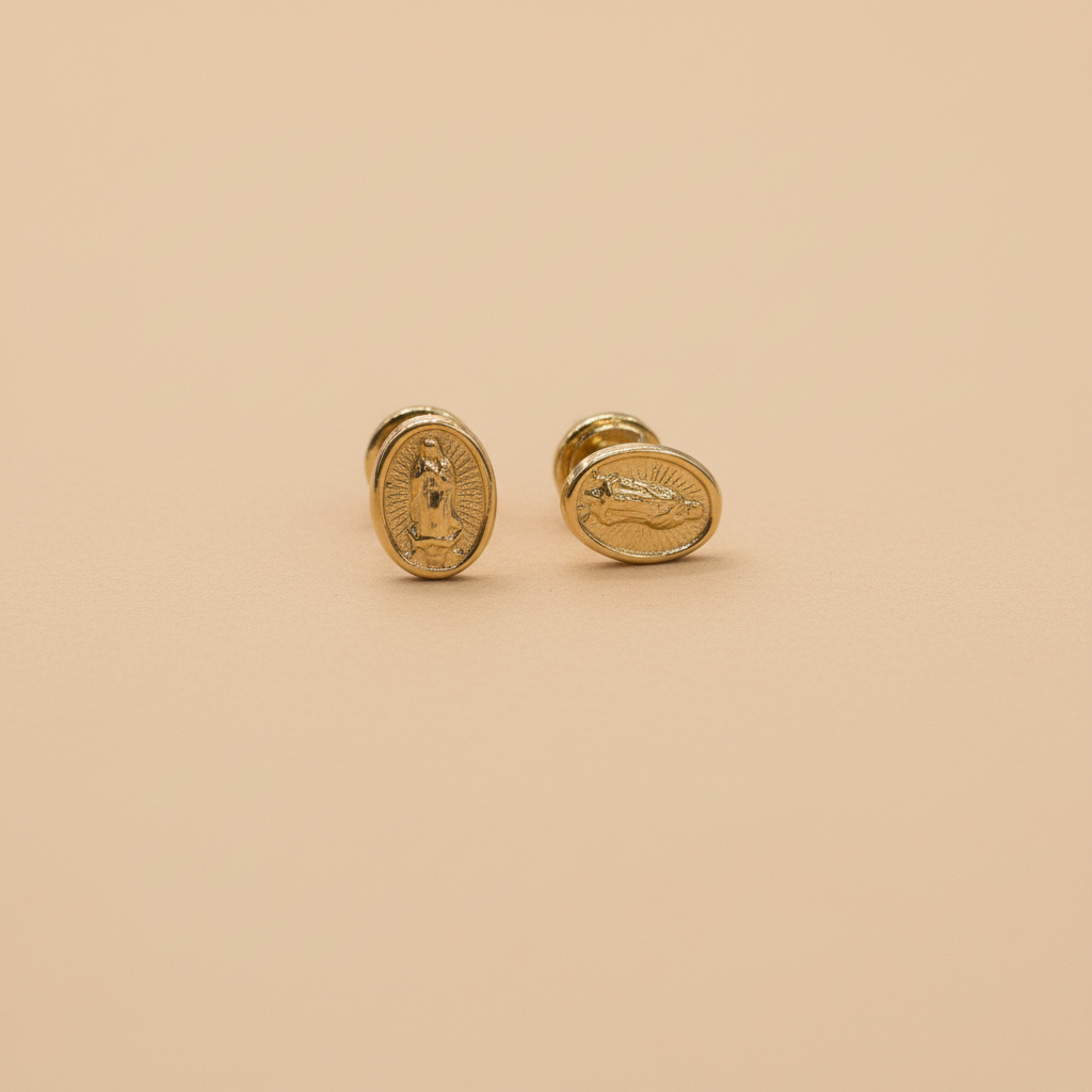 Aretes medallón ovalado profesional