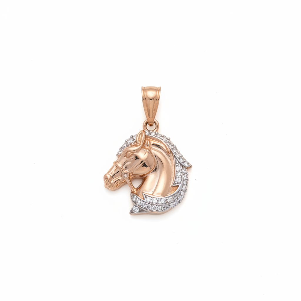 Cabeza de caballo herradura pavé - fondo blanco